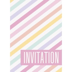 8 cartes invitation Pastel