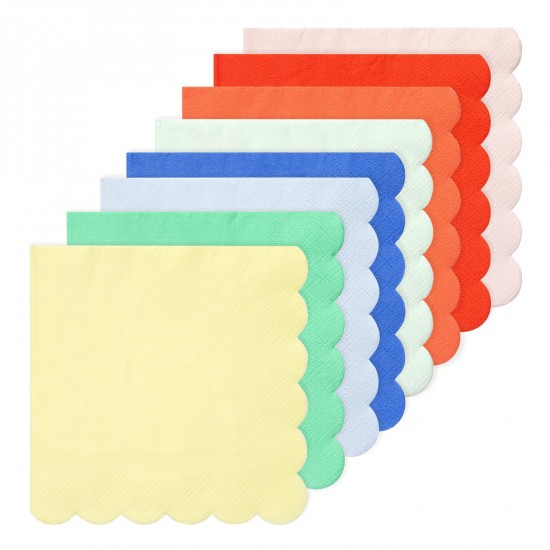 20 petites serviettes - pastel (8 coloris)
