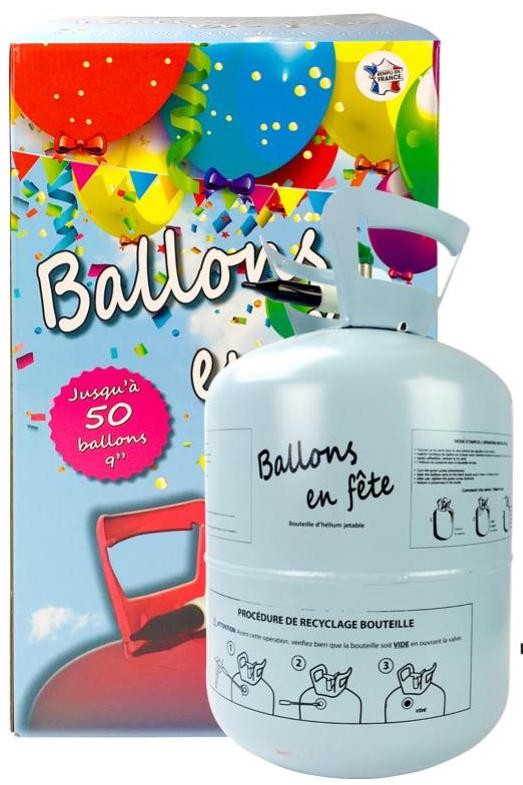 Bouteille hélium jetable - 50 ballons