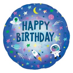 Ballon aluminium - Happy birthday galaxie