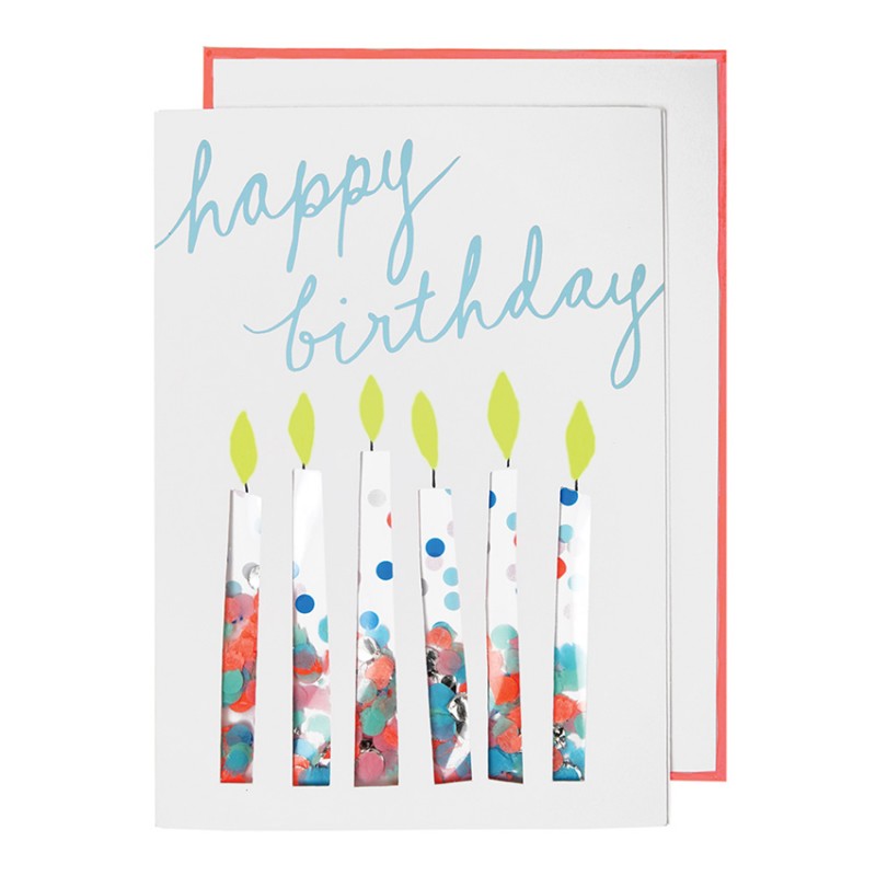 Carte Anniversaire Bougies Et Confettis Happy Family