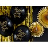 6 ballons latex Happy new year - Noir