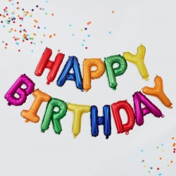 Guirlande ballon Happy Birthday - Multicolore 