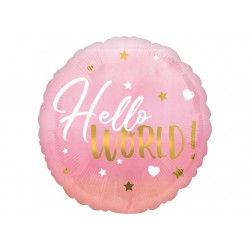Ballon aluminium - Hello world pink