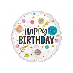 Ballon aluminium - Happy birthday Smiling Galaxy