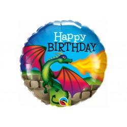 Ballon aluminium - Happy Birthday - Dragon 