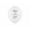 Ballon imprimé Happy birthday to you blanc