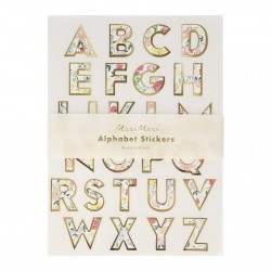 Alphabet Stickers - Fleuri et or 