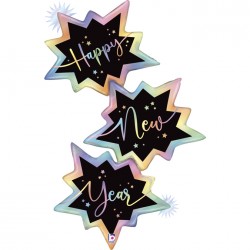 Ballon aluminium - Trio holographique Happy new year