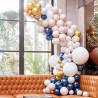 Kit arche à ballons de luxe - Dégradé navy, crème, or et chrome (200 ballons)