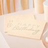16 serviettes Happy Birthday - Pêche et or