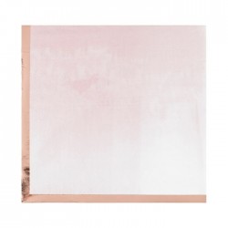16 serviettes - Rose et cadre or rose