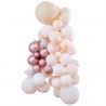 Kit arche à ballons et pampas - Pastel crème, rose, pêche et chrome