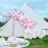 Kit arche à ballons de luxe - Dégradé rose et chrome (200 ballons)
