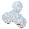 5 ballons transparent Team bride- Confettis fleurs
