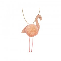 Collier flamingo pompon