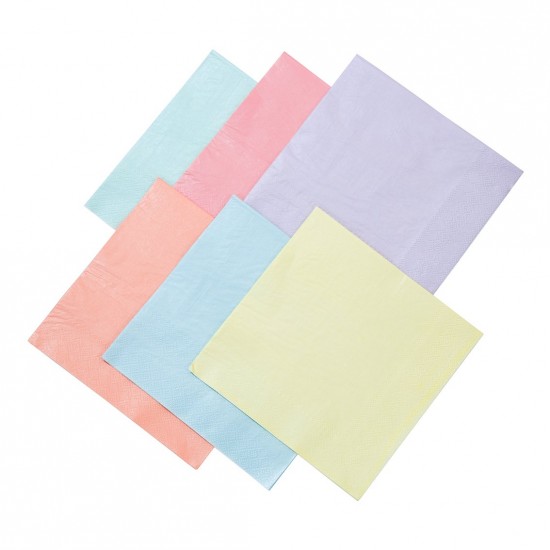 16 serviettes - Mix pastel