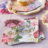 20 serviettes Happy Birthday - Fleuri vintage