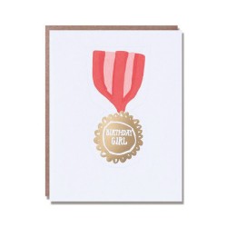 Carte anniversaire - Birthday Girl médaille