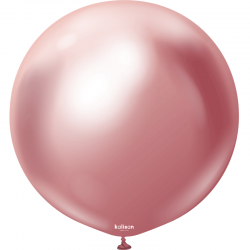 Ballon latex chrome - Rose 45 cm