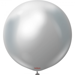 Ballon latex chrome - Argent 45 cm