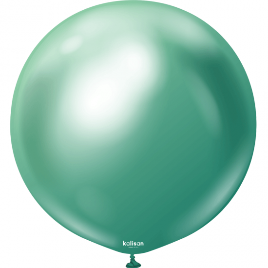 Ballon latex chrome - Vert 45 cm
