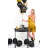 Ballon aluminium étoile Happy Birthday - Noir
