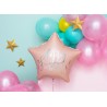 Ballon aluminium étoile Happy Birthday - Rose