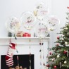 5 ballons Merry Christmas avec ficelles guirlande