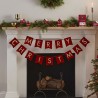 Guirlande Merry Christmas - Velours rouge