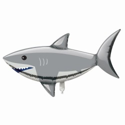 Ballon aluminium - Requin gris