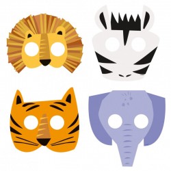 8 masques animaux - Safari