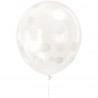 12 ballons transparents - Pois blanc