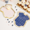 8 assiettes gender reveal bleu et rose