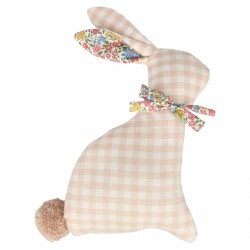 Coussin - Lapin vichy pastel