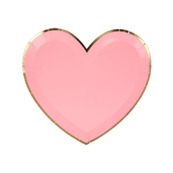 8 petites assiettes - Coeur rose (4 tonalités)
