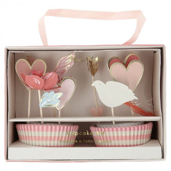 Kit cupcae - Saint Valentin coeur et colombe
