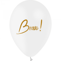 1 Ballon Latex Blancs Bravo!