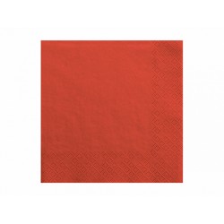 20 serviettes 3 couches, rouge, 33x33cm