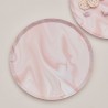 8 assiettes marble rose