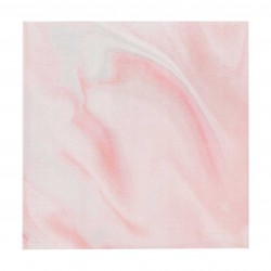 16 serviettes marble rose