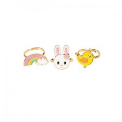 Set de 3 bagues - Spring Ring Bunny
