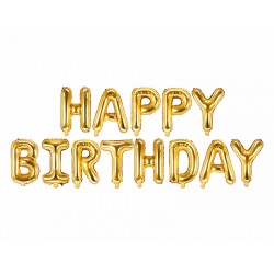 Ballon aluminium Happy birthday - Or