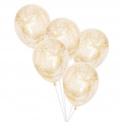 5 ballons transparents - Cheveux d'ange