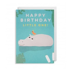 1 carte - Happy birthday hippo