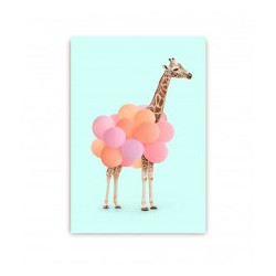 1 carte - Girafe Balloons