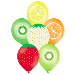 6 Ballons latex Fruits