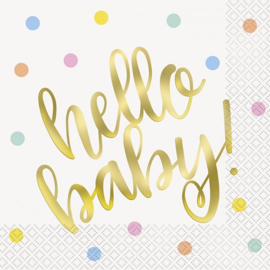 16 serviettes - Hello baby