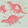 Assiettes dinosaure - Rose