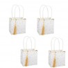 4 sacs cadeaux Blanc - Pois Or